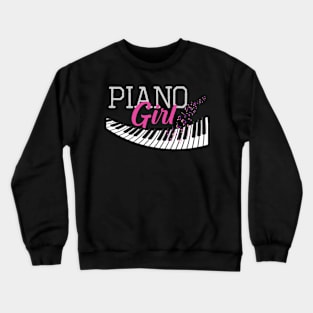 Funny Piano Keyboard Players Musical Instrument Piano Girl Crewneck Sweatshirt